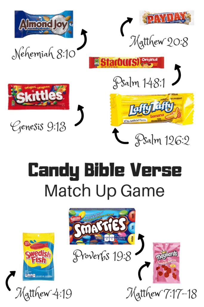 Candy Bible verse match up game