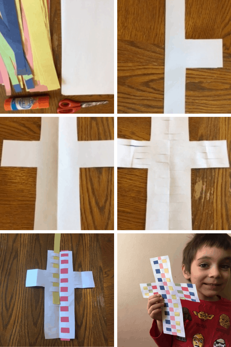 woven paper cross craft for kids
